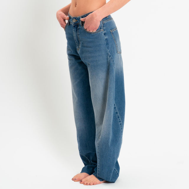 Tensione in-Jeans balloon fit taglio vivo - denim