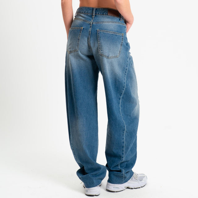 Tensione in-Jeans balloon fit taglio vivo - denim
