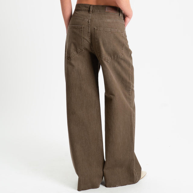 Tensione in-Jeans wide leg taglio - moro