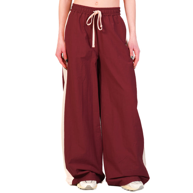 Tensione in-Pantalone bicolore elastico in vita - bordeaux/rosa