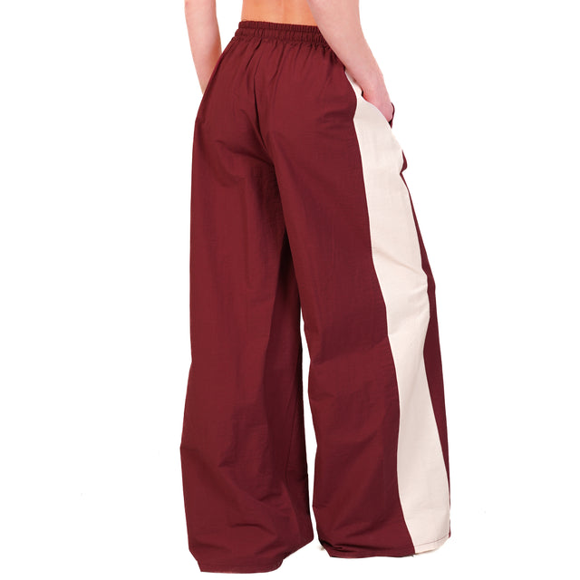 Tensione in-Pantalone bicolore elastico in vita - bordeaux/rosa