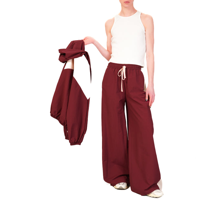 Tensione in-Pantalone bicolore elastico in vita - bordeaux/rosa