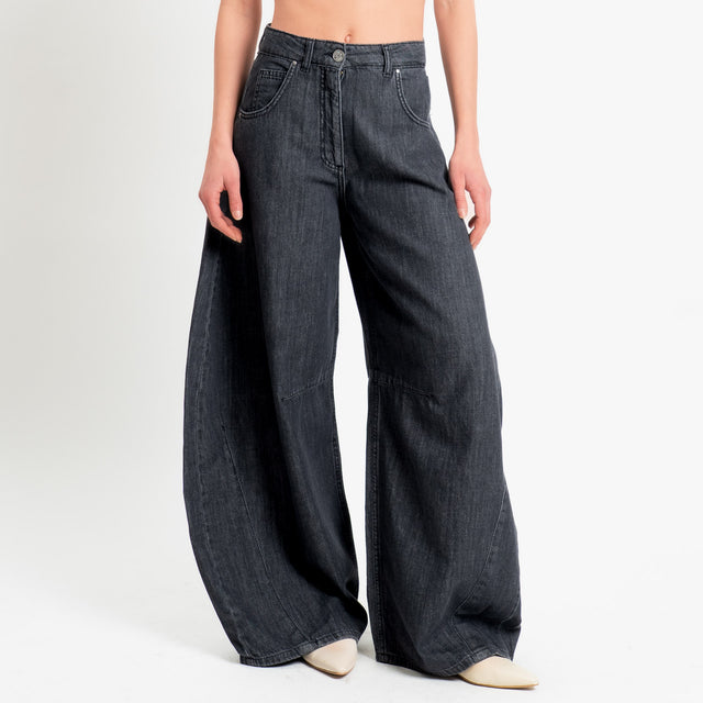 Tensione in-Jeans LOUVRE barrel relaxed fit - denim nero