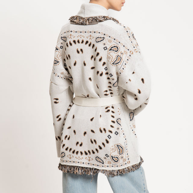 Tensione in-Cardigan fantasia bandana - latte/camel