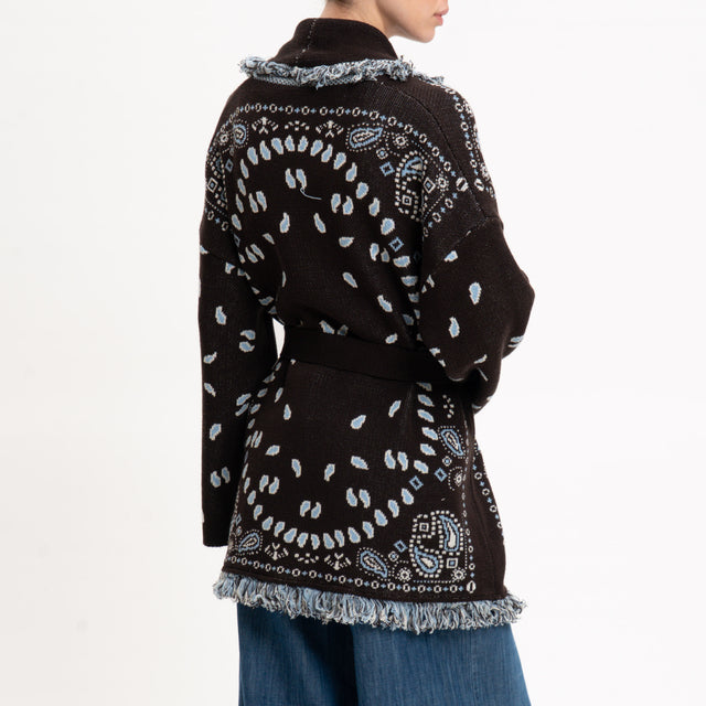 Tensione in-Cardigan fantasia bandana - moro/celeste