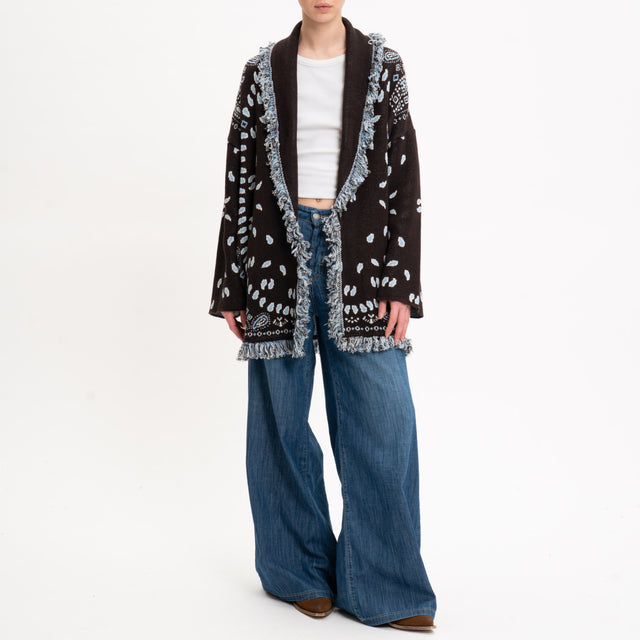 Tensione in-Cardigan fantasia bandana - moro/celeste