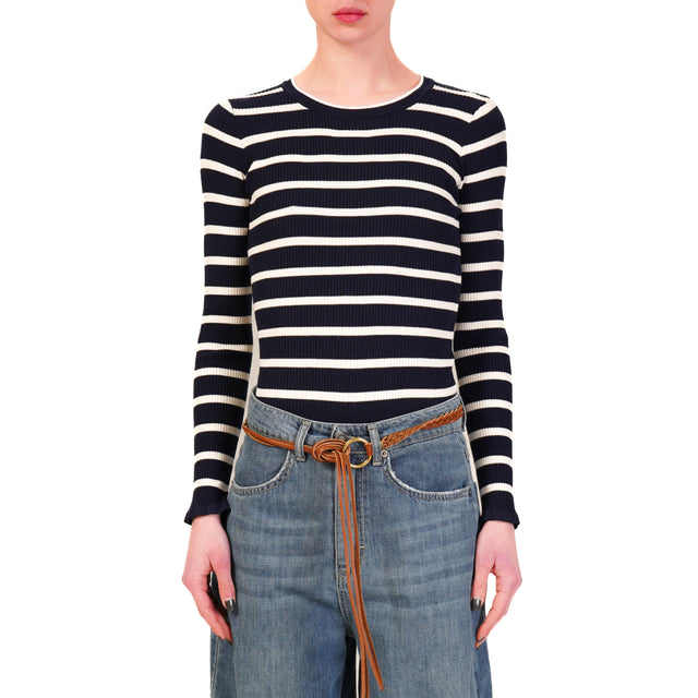 Tensione in-Body a righe - blu/panna