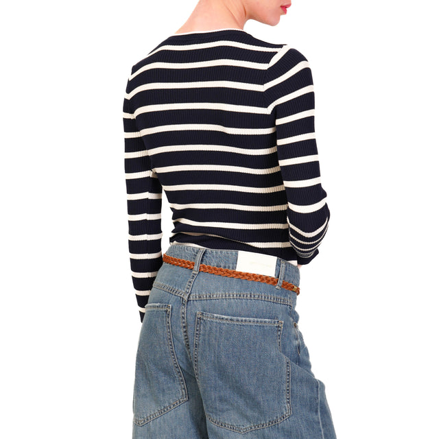 Tensione in-Body a righe - blu/panna