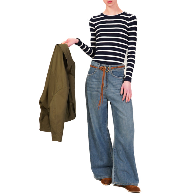 Tensione in-Body a righe - blu/panna