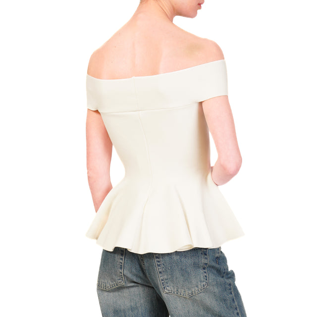 Tensione in-Top shiffer in maglia con baschina - Bianco