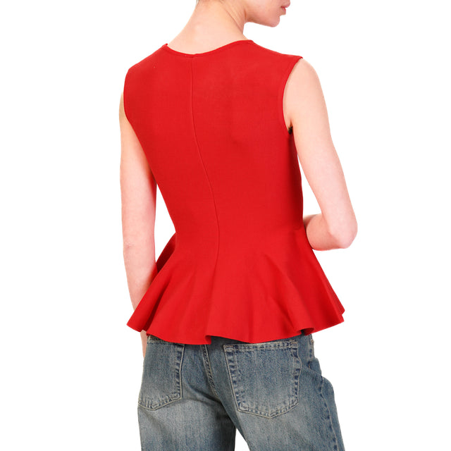 Tensione in-Top maglia con baschina - Rosso