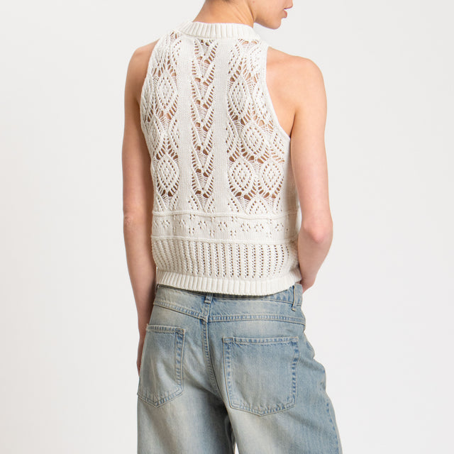 Tensione in-Top in filo crochet - burro