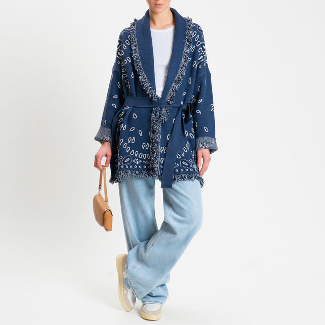 Tensione in-Cardigan fantasia bandana - blu