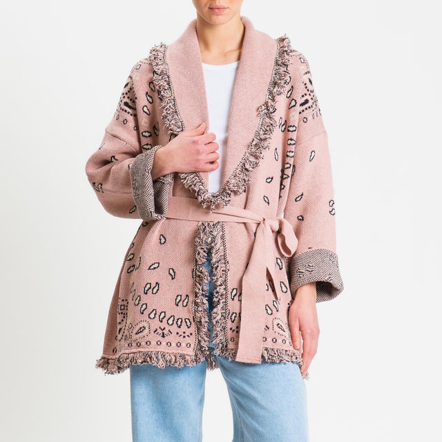 Tensione in-Cardigan fantasia bandana - pink