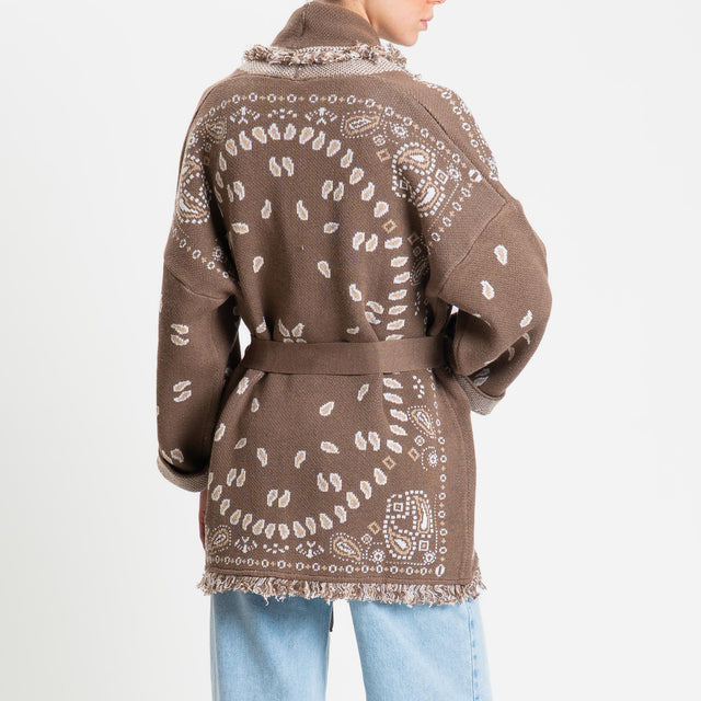 Tensione in-Cardigan fantasia bandana - rust