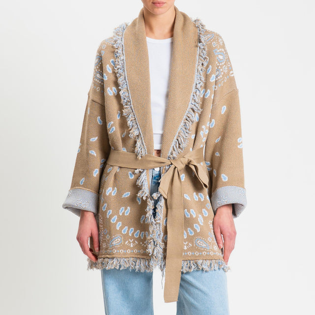 Tensione in-Cardigan fantasia bandana - camel