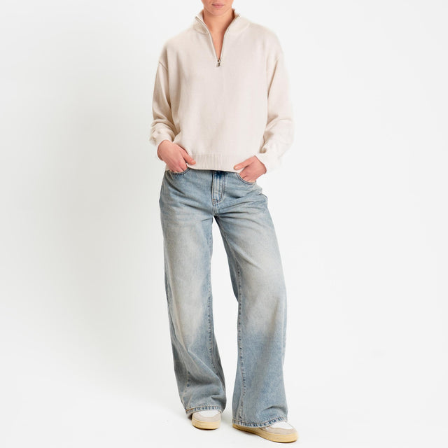 Tensione in-Maglia zip jumper - Bianco