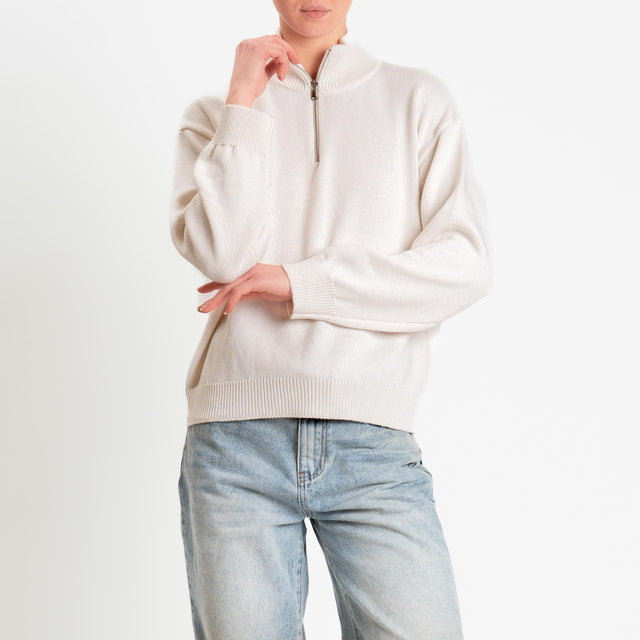 Tensione in-Maglia zip jumper - Bianco