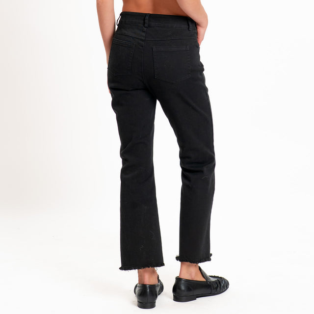 Tensione in-Pantalone trombetta sfrangiato - nero