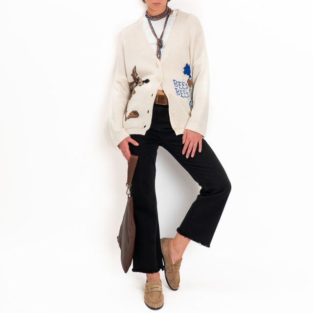Tensione in-Pantalone trombetta sfrangiato - nero