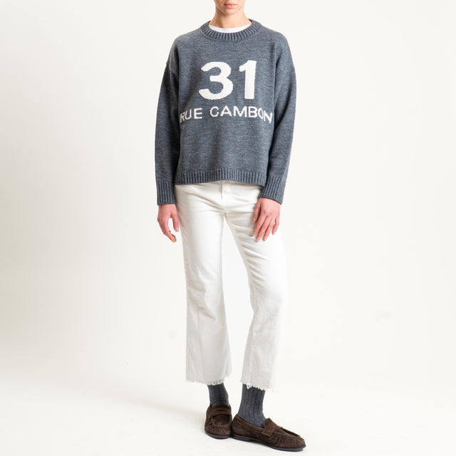 Tensione in-Pantalone velluto mille righe sfrangiato - panna