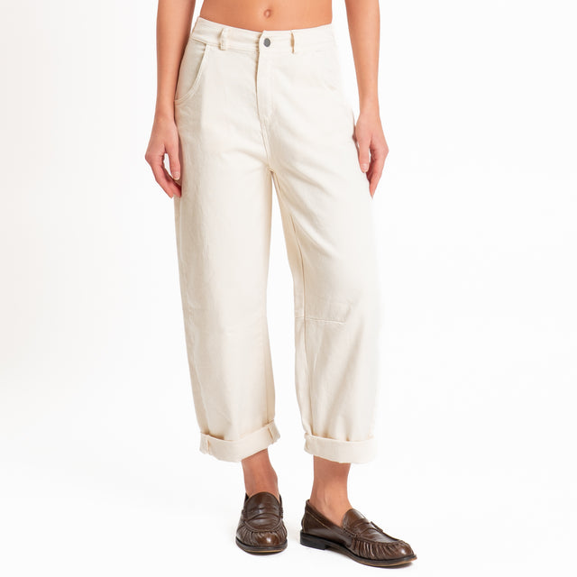 Tensione in-Pantalone drill elasticizzato elastico in vita - burro