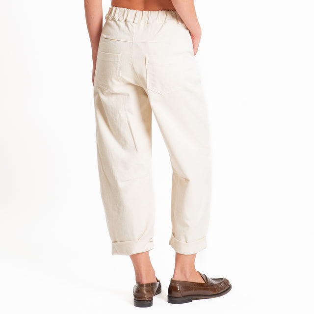 Tensione in-Pantalone drill elasticizzato elastico in vita - burro