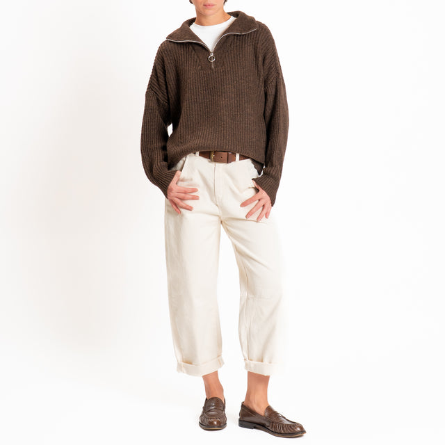 Tensione in-Pantalone drill elasticizzato elastico in vita - burro