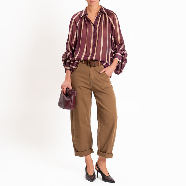 Tensione in-Pantalone drill elasticizzato elastico in vita - sigaro