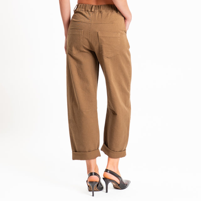 Tensione in-Pantalone drill elasticizzato elastico in vita - sigaro