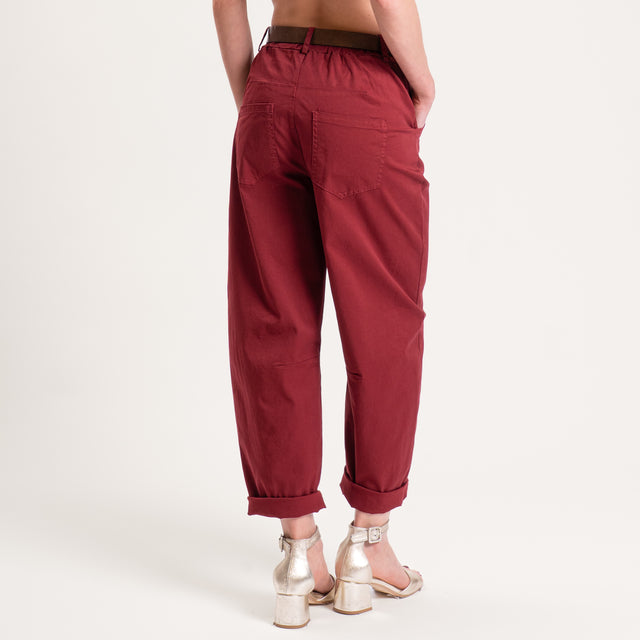 Tensione in-Pantalone barrel cotone elasticizzato - india