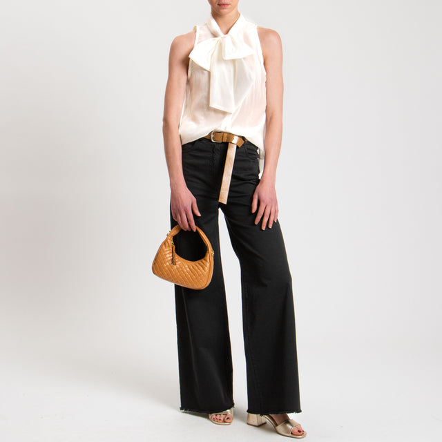 Tensione in-Pantalone sfrangiato con cintura - nero