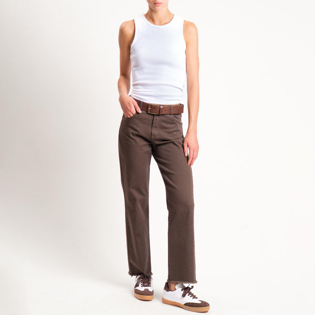 Tensione in-Pantalone straight sfrangiato - caffe'