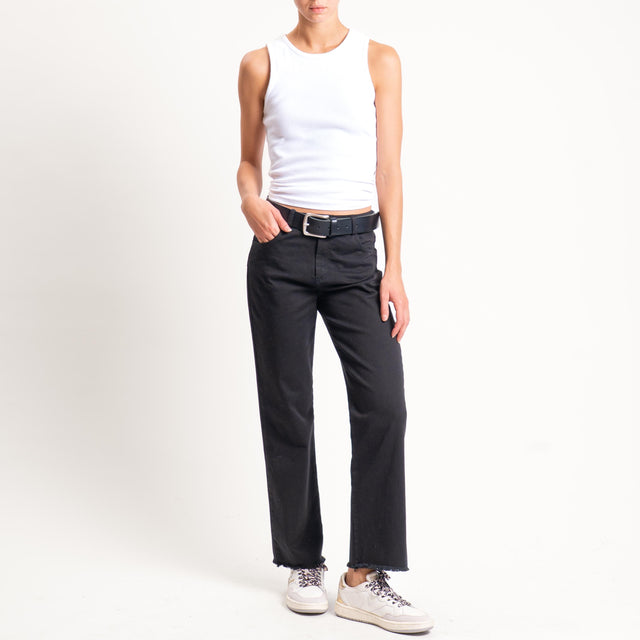 Tensione in-Pantalone straight sfrangiato - nero