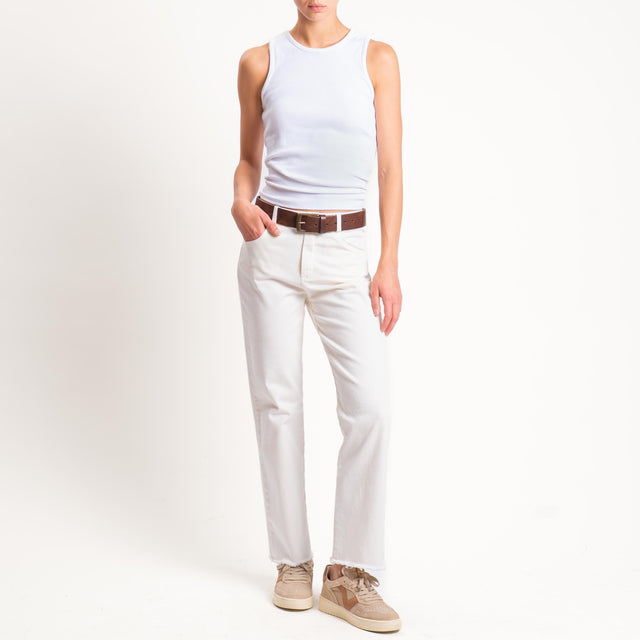 Tensione in-Pantalone straight sfrangiato - meringa