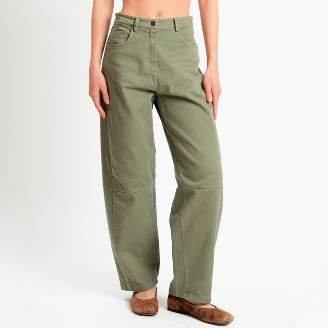 Tensione in-Pantalone barrel relaxed fit - militare
