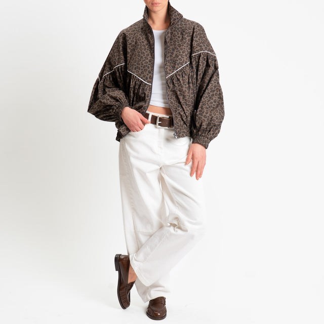 Tensione in-Pantalone barrel relaxed fit - latte