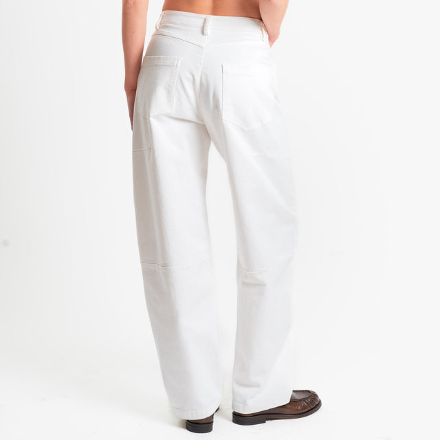 Tensione in-Pantalone barrel relaxed fit - latte