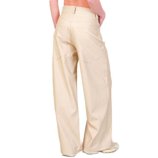 Tensione in-Pantalone GIUSI similpelle invecchiata - burro