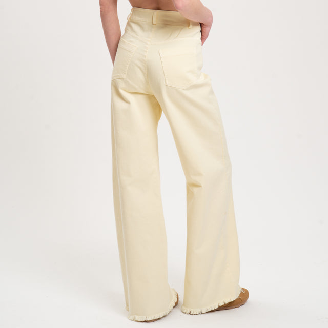 Pantalones Palazzo con Flecos Tension - Amarillo