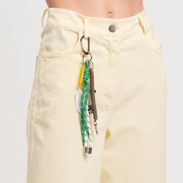 Pantalones Palazzo con Flecos Tension - Amarillo