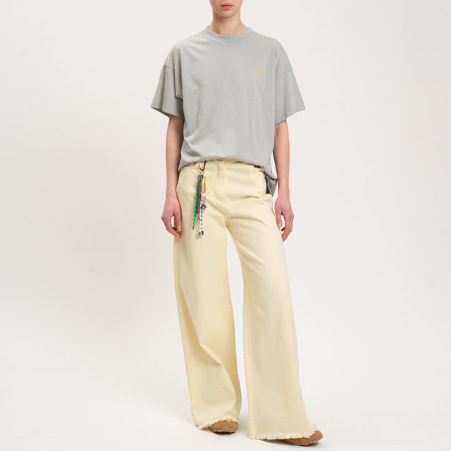 Pantalones Palazzo con Flecos Tension - Amarillo