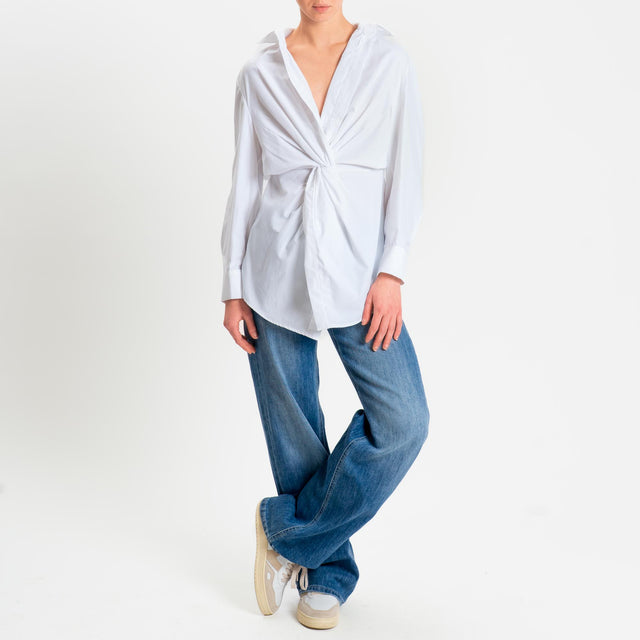 Tensione in-Camicia nodo in cotone - bianco