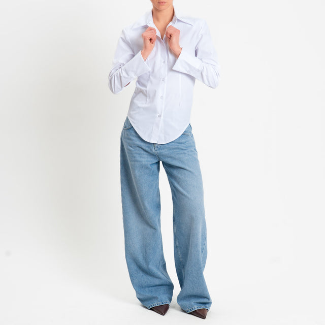 Tensione in-Camicia slim fit con spalline - bianco