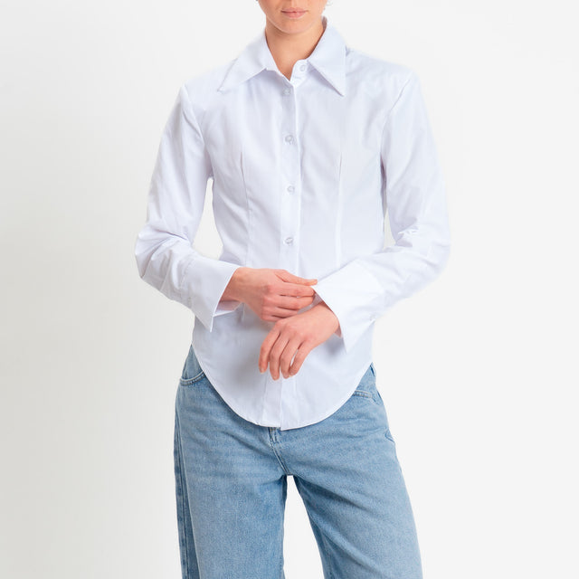 Tensione in-Camicia slim fit con spalline - bianco