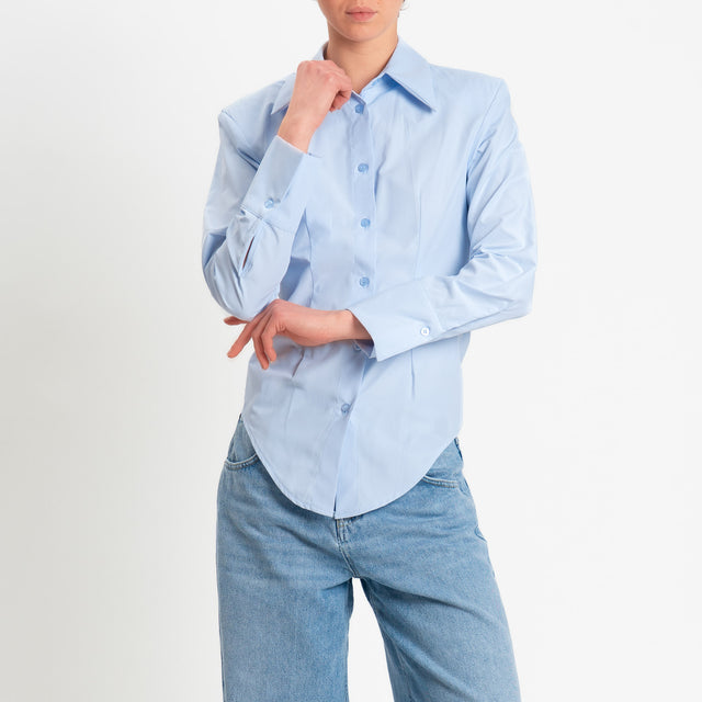 Tensione in-Camicia slim fit con spalline - celeste