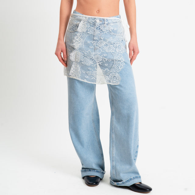 Tensione in-Gonna corta pareo in pizzo - burro