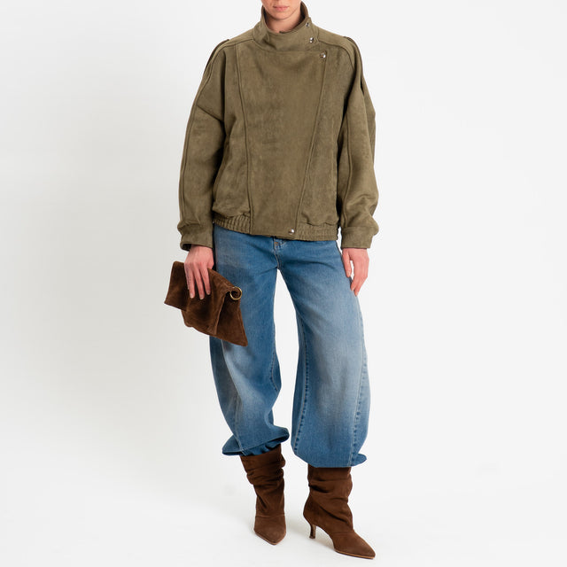 Tensione in-Bomber effetto suede - militare