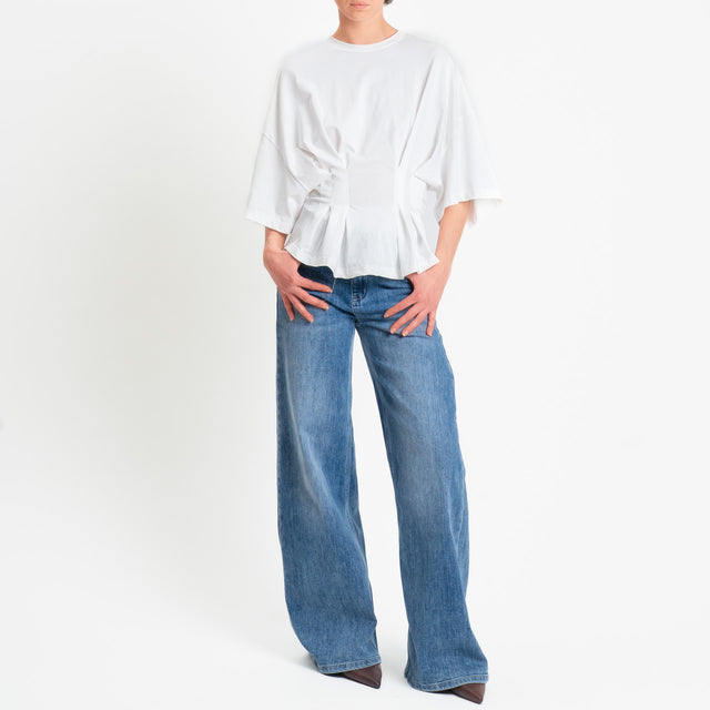 Tensione in-T-shirt con riprese davanti - bianco