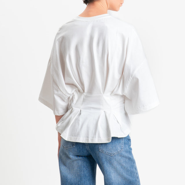 Tensione in-T-shirt con riprese davanti - bianco